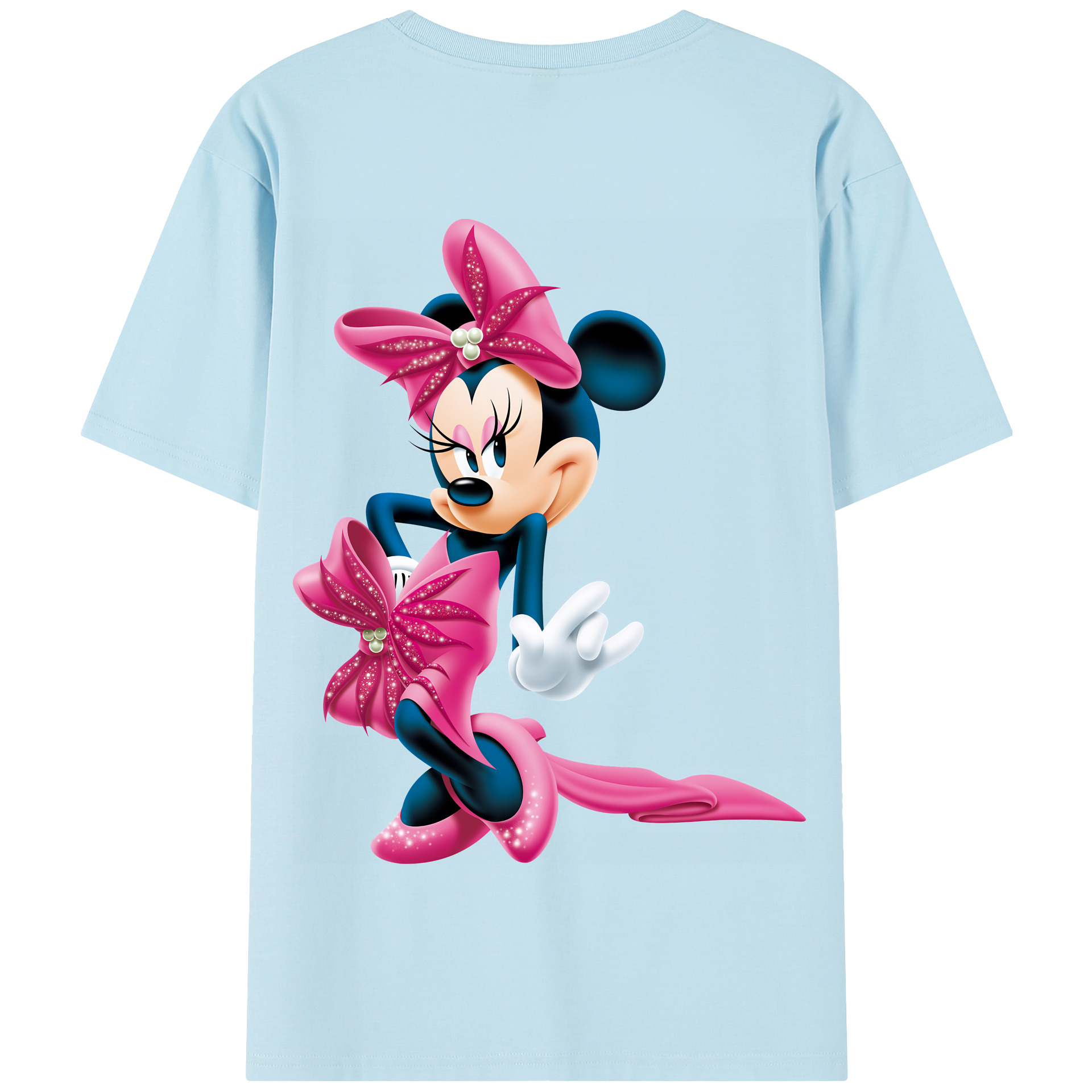 （画像用） ミッキーマウス Mickey Mouse 綿100％半袖Tシャツ（背面プリント）